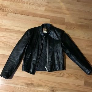Leather bomber motorcycle genuine